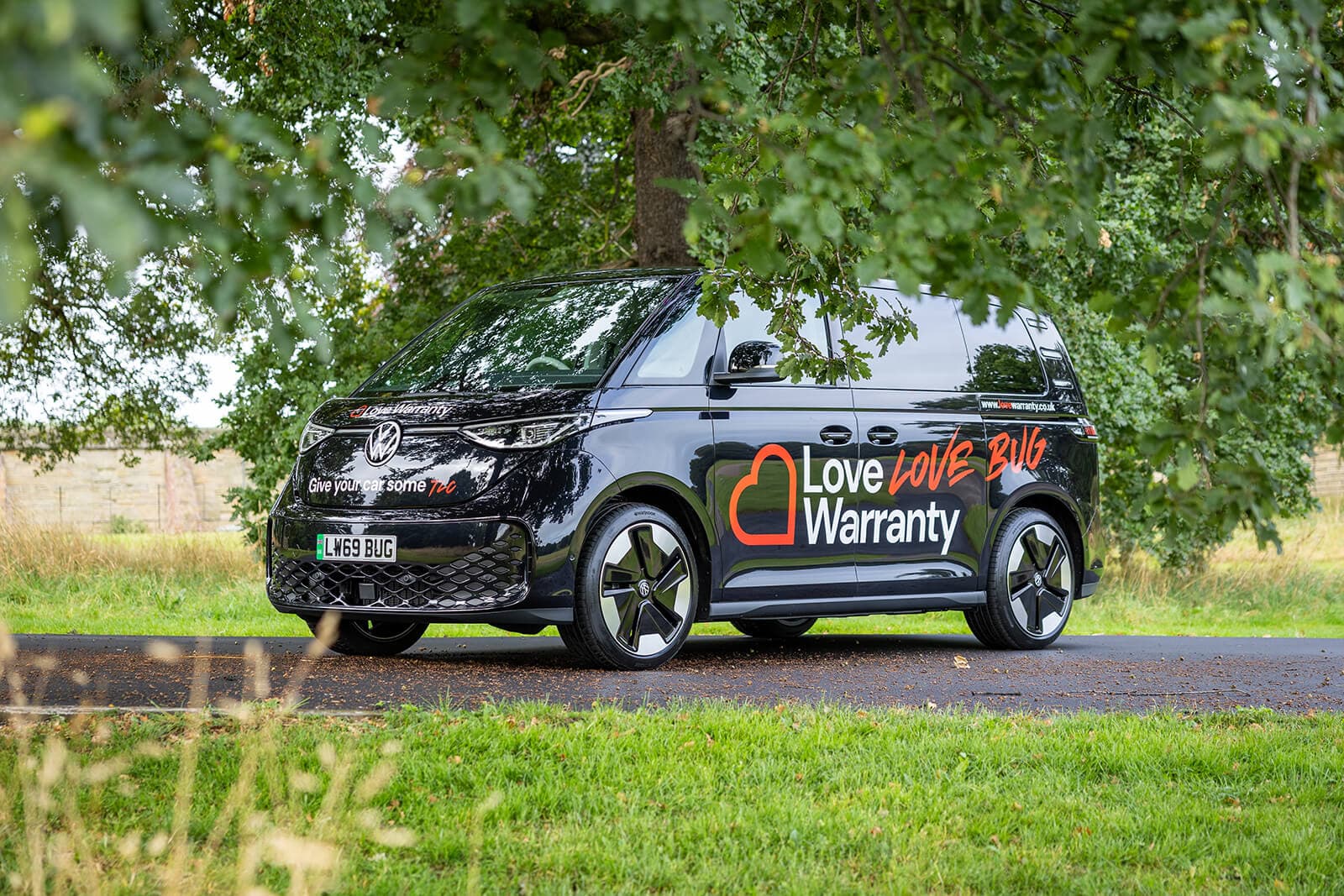 The Love Warranty vehicle in the Wakefield countryside