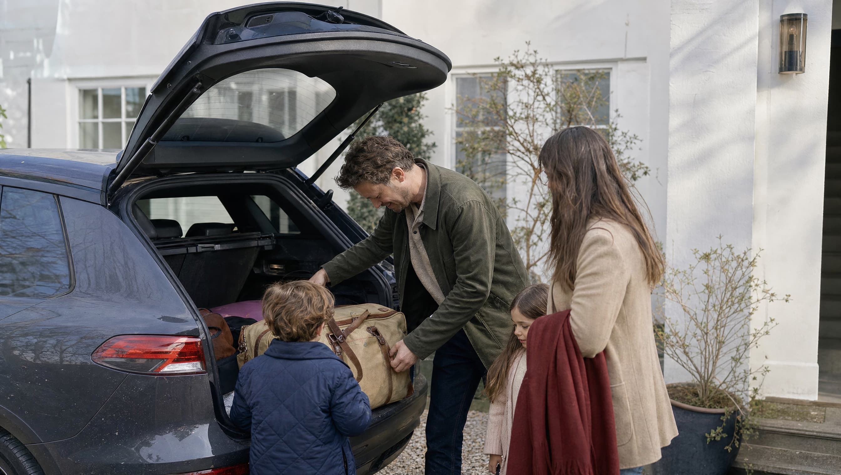 A family with their car
